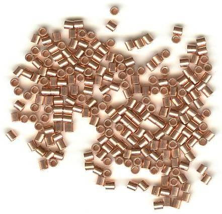 100 1.5x1.5mm Bright Copper Crimp Tubes