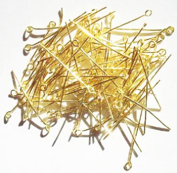 100, 1 Inch 24ga Brass Fine Eye Pins