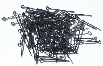 100, 1 Inch 20ga Gunmetal Eye Pins