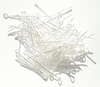 100, 1 Inch 20ga Bright Silver Eye Pins