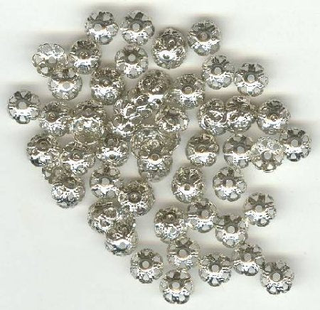 100 2x5mm Nickel Filigrae Bead Caps