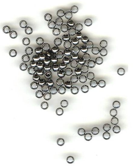 100 3mm Smooth Gunmetal Crimps