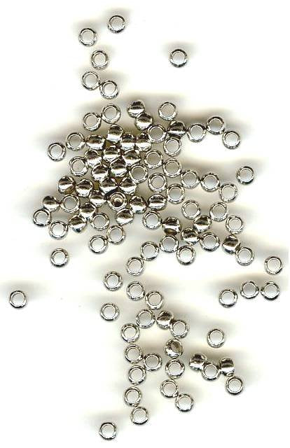 100 3mm Smooth Nickel Crimps