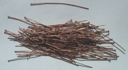 100, 2 Inch 24ga Antique Copper Fine Head Pins