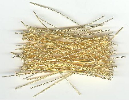 100, 2 Inch 24ga Bright Gold Fine Head Pins