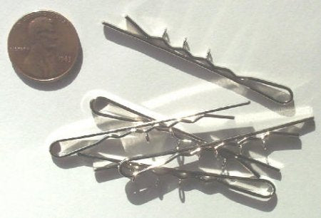 5 55mm Three Loop Nickel Plated Bobby Pins