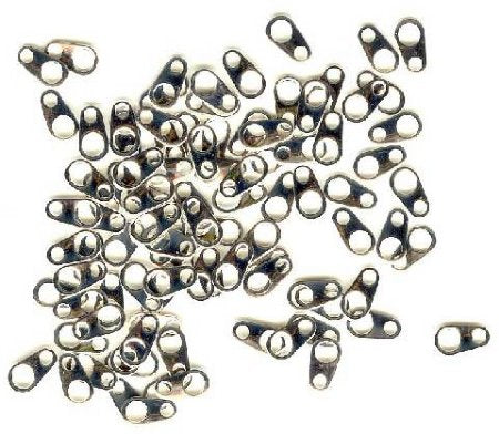 100 7mm Bright Silver Chain Tabs