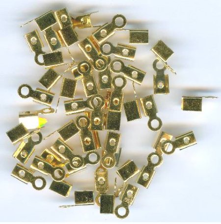50 8mm Gold Crimp Ends