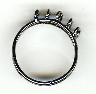 1 Gunmetal Adjustable Ring with two Narrow Rows of Five Loops