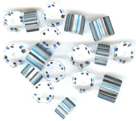 Furnace 20 grams Flower White Core with Aqua & Black