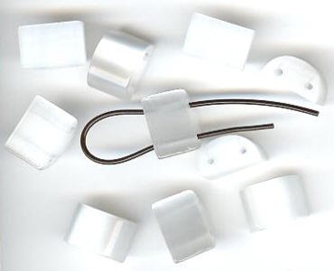 10 5x12mm Half-Moon White Double Holed Fiber Optic