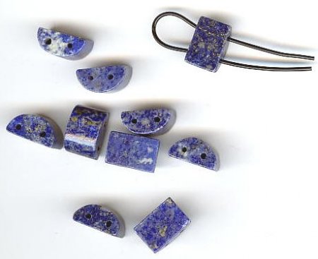10 8x12mm Half-Moon Two Hole Lapis