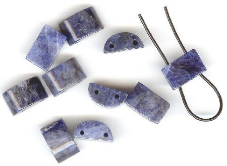 10 8x12mm Half-Moon Two Hole Sodalite