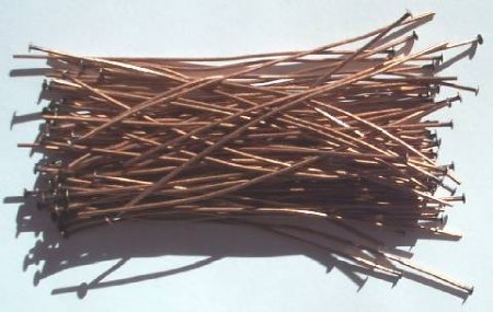 100, 3 Inch 20ga Antique Copper Head Pins