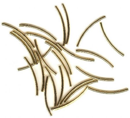 25 25x1.5mm Gold Plated Curved Tube Beads