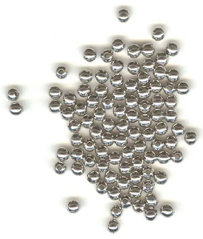 100 3mm Round Nickel Beads