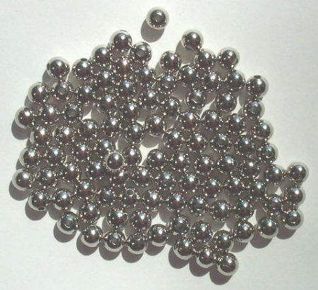 100 4mm Nickel Plated Metal Beads