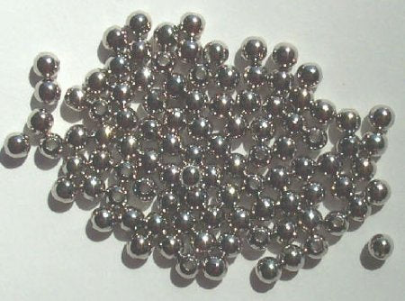 100 5mm Round Nickel Plated Beads