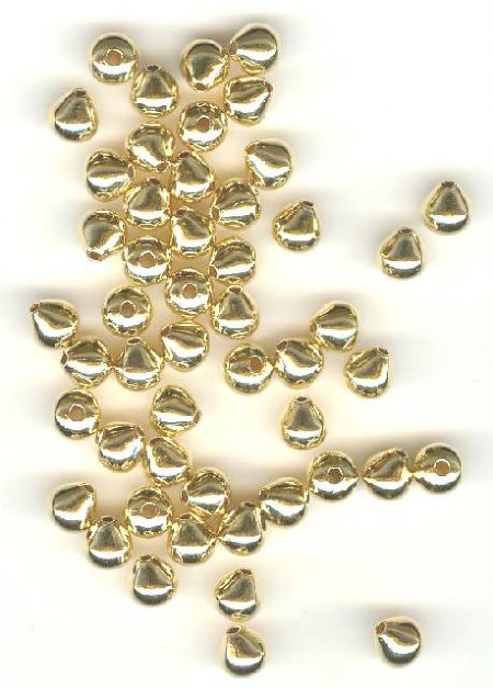 50 5x5mm Gold Plate Smooth Pear Drops