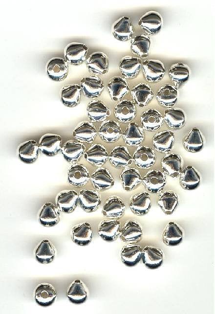 50 5x5mm Silver Plate Smooth Pear Drops