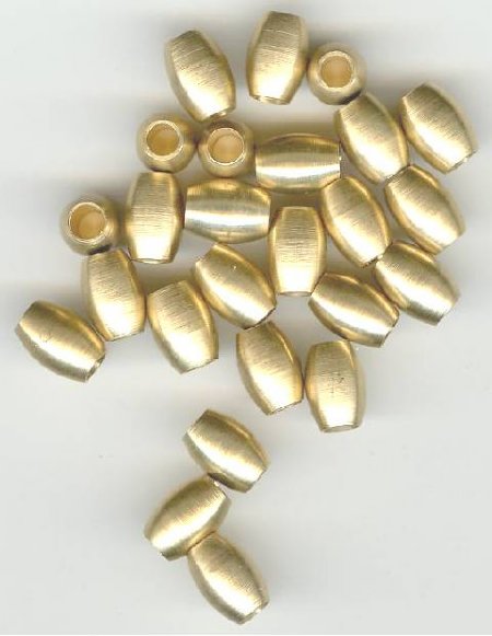 25 8x6mm Brushed Brass (3mm hole)