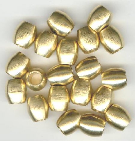 20 8x8mm Brushed Brass Ovals