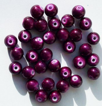 34 8mm Round Purple Miracle Beads