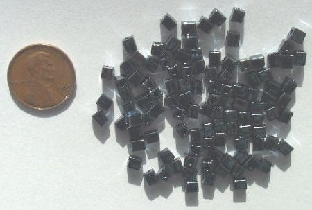 10 grams of 4x4mm Metallic Gunmetal Miyuki Cubes