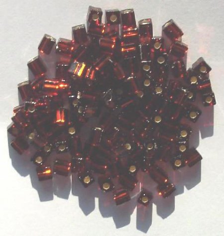 10 grams of 4x4mm Silver Lined Brown Miyuki Cubes
