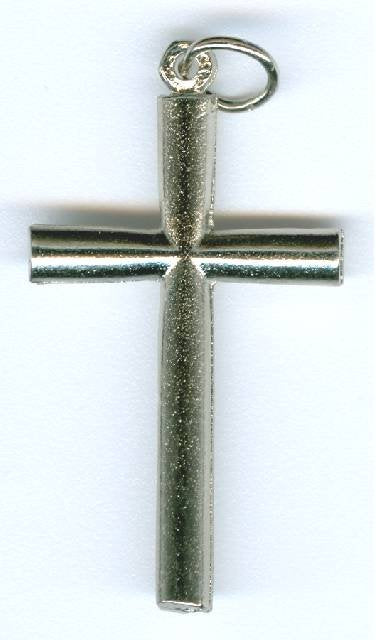 1 35x20mm Brushed Silver Cross