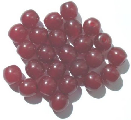 25 11mm Round Deep Cherry Polyester