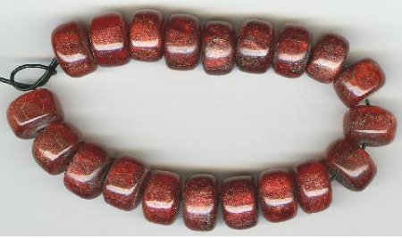 20 10x14mm Crackle Red Resin Rondelles