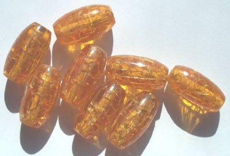 8 26x13mm Topaz Crackle Oval Resin Beads