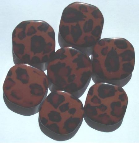 7 30x7mm Topaz Leopard Resin Flat Disk