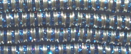10 4.5mm Silver Rondelles with Light Sapphire Rhinestones