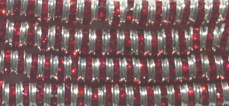10 4.5mm Silver Rondelles with Light Siam Rhinestones