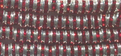 10 4.5mm Silver Rondelles with Light Siam Rhinestones