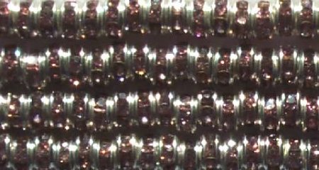 10 4.5mm Silver Rondelles with Light Amethyst Rhinestones