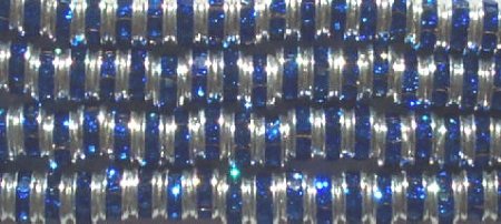 10 4.5mm Silver Rondelles with Sapphire Rhinestones