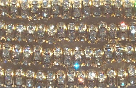 10 6mm Gold Rondelles with Crystal Rhinestones