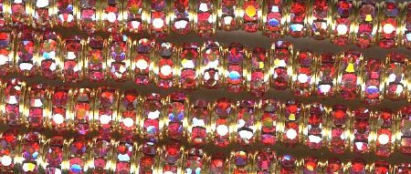 10 6mm Gold Rondelles with Siam AB Rhinestones