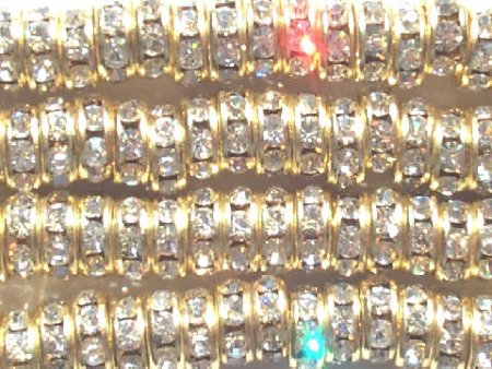 10 8mm Gold Rondelles with Crystal Rhinestones