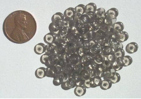 100 2x6mm Transparent Black Diamond Rondelle Beads