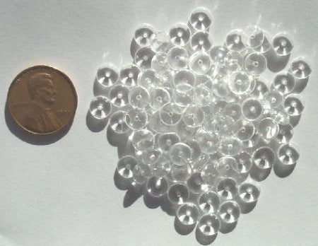 100 2x6mm Transparent Clear Rondelle Beads