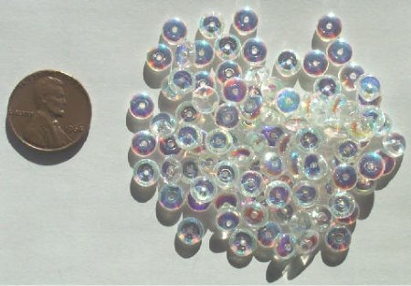 100 2x6mm Crystal AB Rondelle Beads