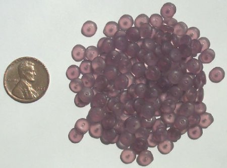 100 2x6mm Matte Amethyst Rondelle Beads