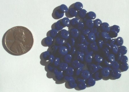 100 2x6mm Opaque Navy Rondelle Beads
