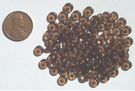 100 2x6mm Transparent Smoke Topaz Rondelle Beads