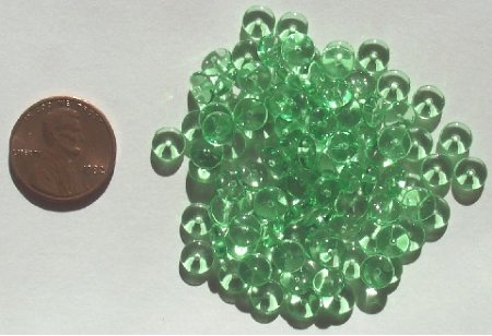 100 2x6mm Transparent Light Green Rondelle Beads