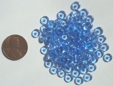 100 2x6mm Transparent Light Sapphire Rondelle Beads